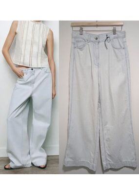 Zara | The ZW High Rise Loose Jeans In Bleach Wash